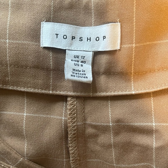 Topshop Tan Checkered Pants - Picture 5 of 7